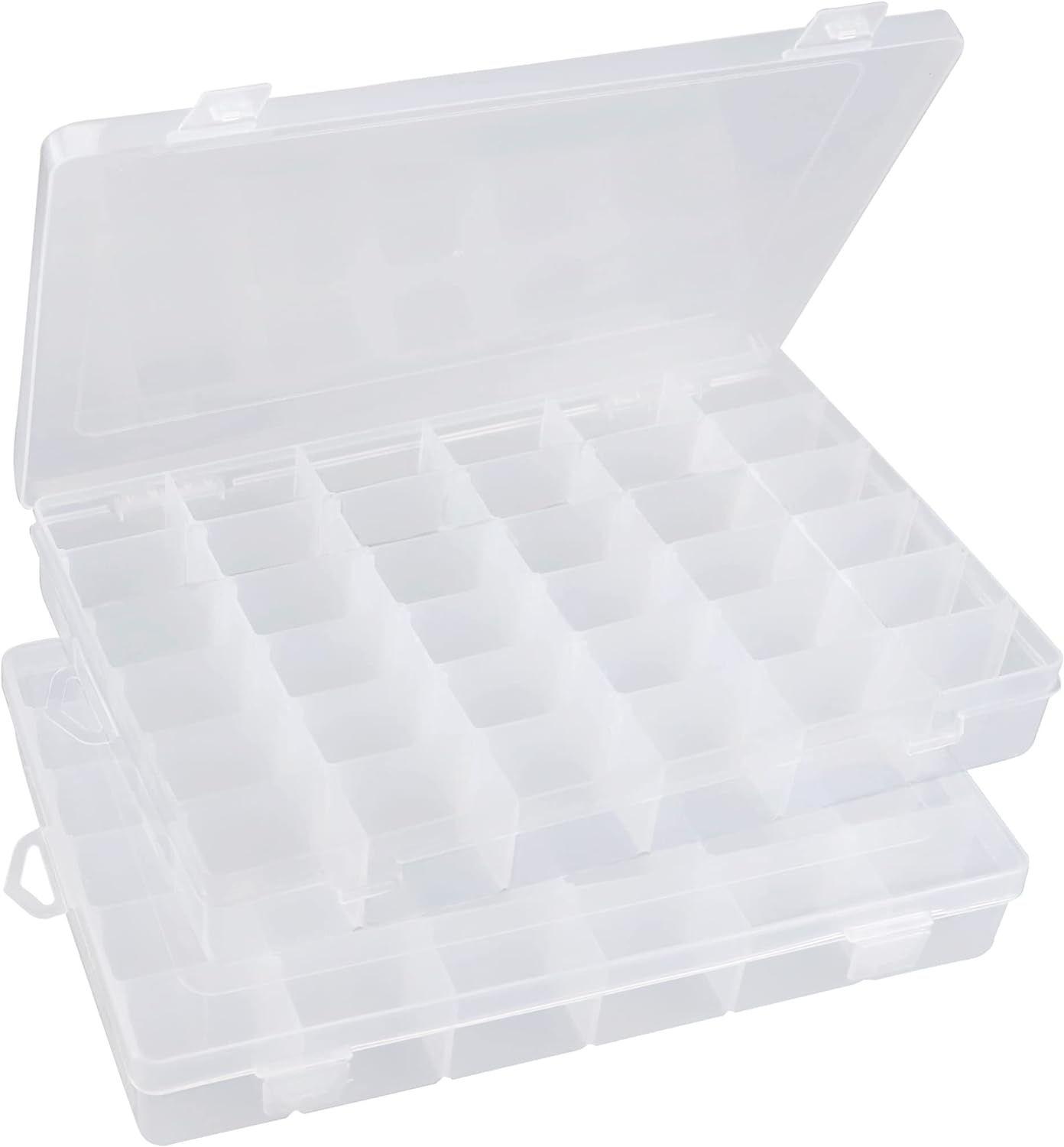 Beoccudo Tackle Box Fishing 3600 Tackle Box Organizer 2 Pack Clear Tacklebox Bead Organizer Box Plastic Organizer Tackle Storage Boxes with Dividers