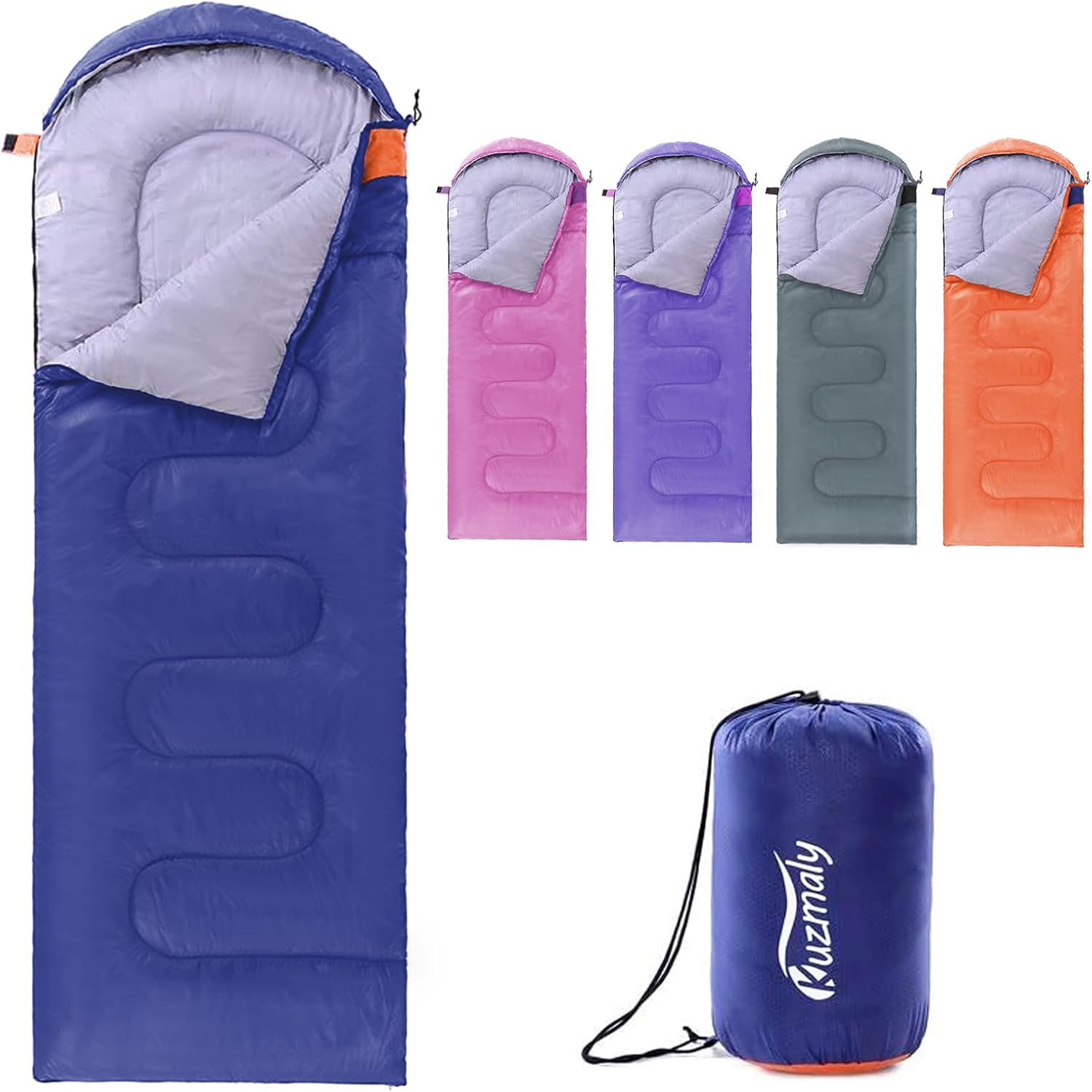 Camping Sleeping Bag 3 Seasons Lightweight &Waterproof with Compression Sack Camping Sleeping Bag Indoor & Outdoor for Adults & Kids