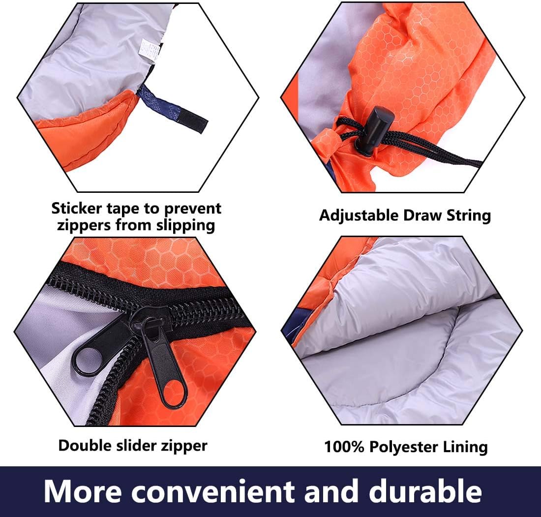 Camping Sleeping Bag 3 Seasons Lightweight &Waterproof with Compression Sack Camping Sleeping Bag Indoor & Outdoor for Adults & Kids - Image 6