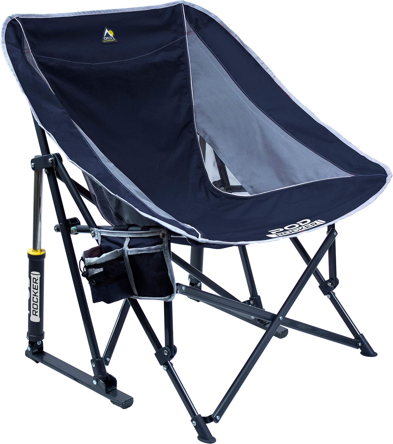GCI Outdoor Pod Rocker Collapsible Rocking Chair & Outdoor Camping Chair, Indigo Blue