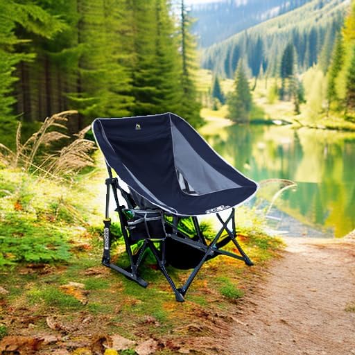 GCI Outdoor Pod Rocker Collapsible Rocking Chair & Outdoor Camping Chair, Indigo Blue - Image 2