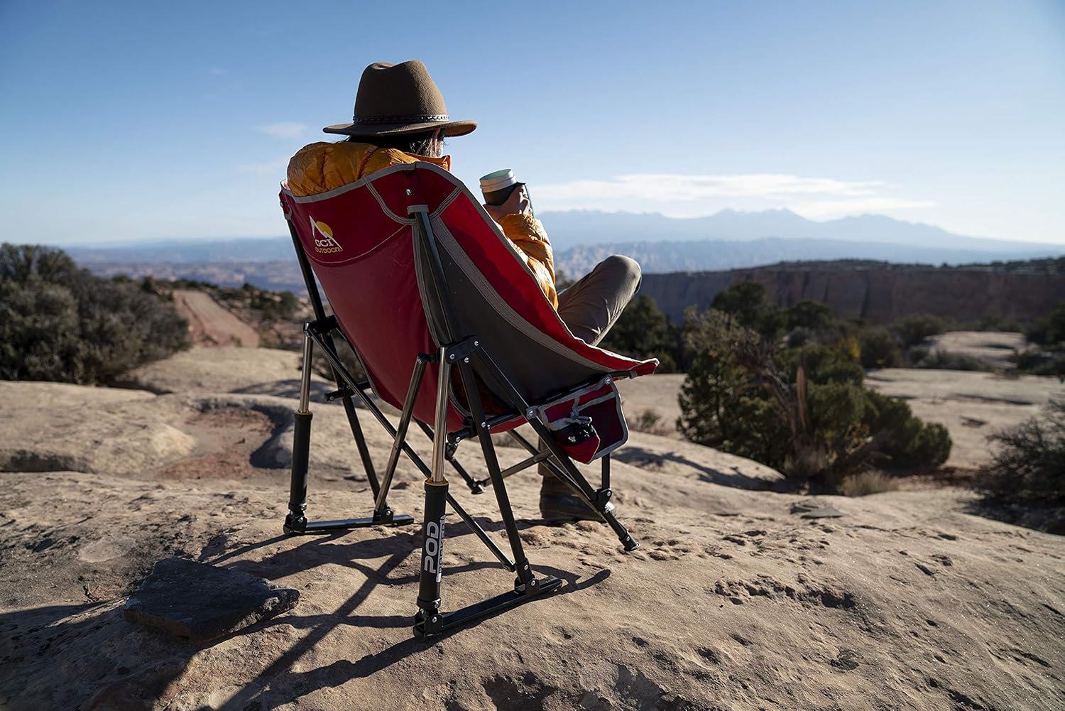 GCI Outdoor Pod Rocker Collapsible Rocking Chair & Outdoor Camping Chair, Indigo Blue - Image 6